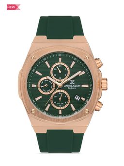 Daniel Klein Exclusive - Exclusive Men Green - Emboss Dial with Real Index Analogue Watch - DK.1.13412-5