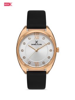 Daniel Klein - Premium Women Silver - Sunray-Emboss Dial with Stone Analogue Watch - DK.1.13425-3