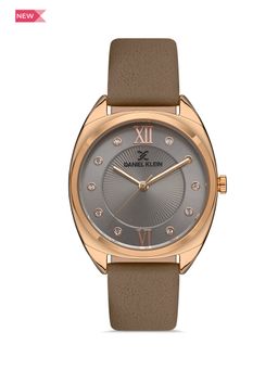 Daniel Klein - Premium Women Grey - Sunray-Emboss Dial with Stone Analogue Watch - DK.1.13425-4
