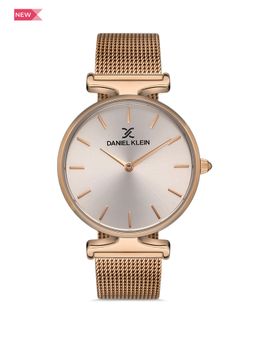 Daniel Klein - Premium Women Rose Gold-Sunray Brush Dial with Real Index Analogue Watch-DK.1.13426-6