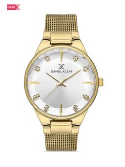 Daniel Klein - Premium Women Silver - Sunray Brush Dial with Stone Analogue Watch - DK.1.13429-3
