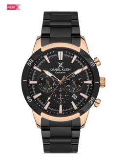 Daniel Klein Exclusive - Exclusive Men Gun Black - Sunray Brush Dial with Real Index Analogue Watch - DK.1.13432-5