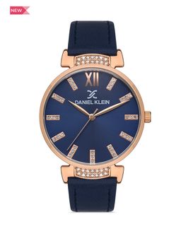 Daniel Klein - Premium Women Dark Blue - Sunray Brush Dial with Stone Analogue Watch - DK.1.13438-6