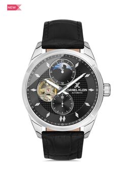 Daniel Klein - Skeleton Series Gun Black - Emboss Dial with Real Index Analogue Watch - DK.1.13440-2