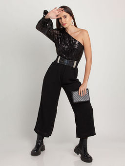Zink London - Womens Black Embellished Jumpsuit