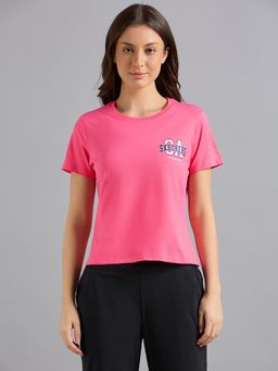 SKECHERS - Women Pink Solid T-Shirt