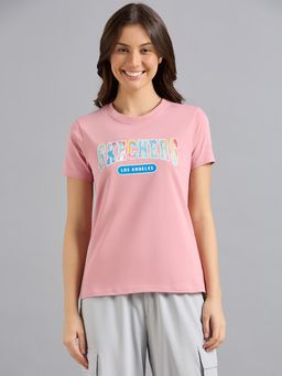 SKECHERS - Women Pink Solid T-Shirt