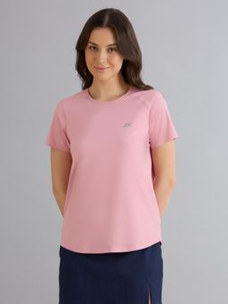 SKECHERS - Women Pink Solid T-Shirt