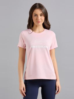 SKECHERS - Women Pink Solid T-Shirt