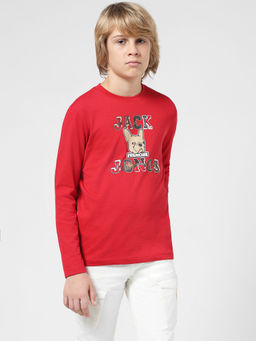 Jack & Jones Junior - Boys Graphic Print Red T-Shirt