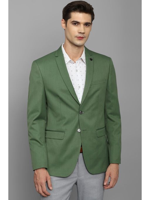 Allen Solly Men Green Slim Fit Textured Formal Blazer