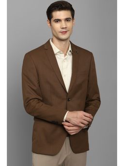Allen Solly - Men Brown Slim Fit Solid Formal Blazer