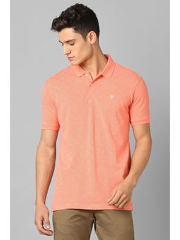 Allen Solly - Men Peach Print Polo Neck T-shirt