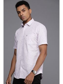 Allen Solly - Men White Slim Fit Print Half Sleeves Casual Shirt