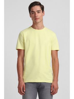 Allen Solly - Men Yellow Solid Crew Neck T-Shirt