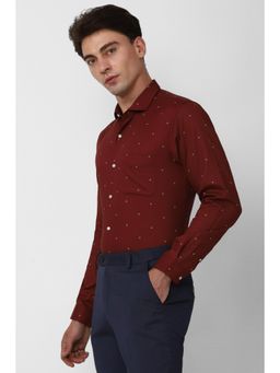 Peter England - Men Maroon Regular Fit Formal Shirt