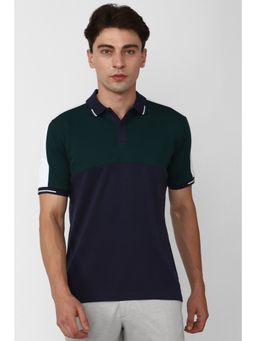 Peter England - Men Navy Polo Neck Polo T-Shirt