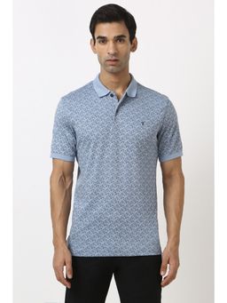 Van Heusen - Men Blue Print Polo Neck T-shirt