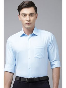 Van Heusen - Men Blue Regular Fit Check Full Sleeves Formal Shirt