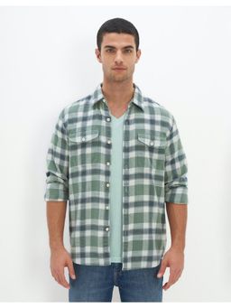 American Eagle - Men Green Super Soft Flannel Shirt