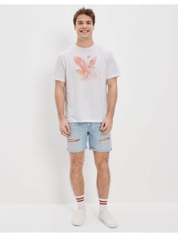 American Eagle - Men White Super Soft Logo Graphic T-Shirt