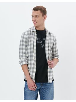 American Eagle - Men Grey Slim Fit Everyday Button Up Shirt