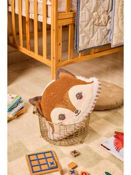 FA HOME - Brown Foxy Fun Face Shaped Cushion Pillow