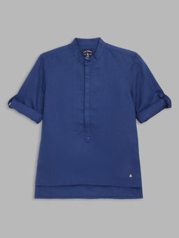 Blue Giraffe - Boys Navy Solid Shirts