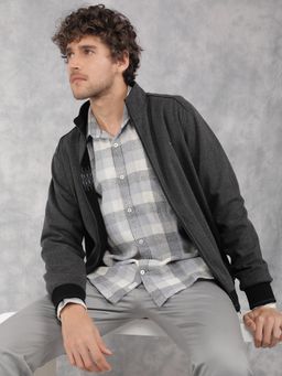 CRIMSOUNE CLUB - Men Charcoal Bomber Reversible Jacket