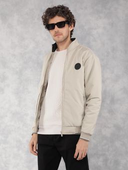 CRIMSOUNE CLUB - Men Beige Solid Bomber Jacket