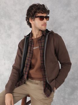 CRIMSOUNE CLUB - Men Brown Hooded Neck Sweatshirt