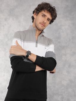 CRIMSOUNE CLUB - Men Black Color Blocked Sweatshirt