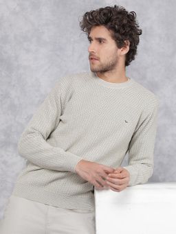 CRIMSOUNE CLUB - Men Green Jacquard Sweater