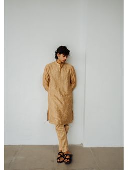 WABI SABI by Anshum-Ritesh - Golden Twine Gold Thread Work Kurta with Pant