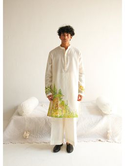 WABI SABI by Anshum-Ritesh - The Nocturnals Ivory Hand Painted Kurta with Pant