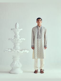 WABI SABI by Anshum-Ritesh - Golestan Ivory Printed Kurta with Pant