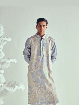WABI SABI by Anshum-Ritesh - Paisley Paradise Blue Thread Work Kurta with Salwar