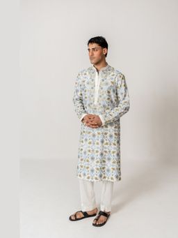 WABI SABI by Anshum-Ritesh - Willow Bloom Multi-Colour Thread Work Kurta with Pant