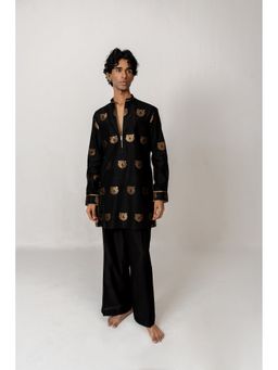 WABI SABI by Anshum-Ritesh - Bagh Black Printed Kurta with Pant