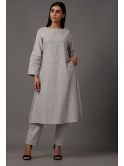 Tjori - Light Blue Pure Woven Cotton Kurta