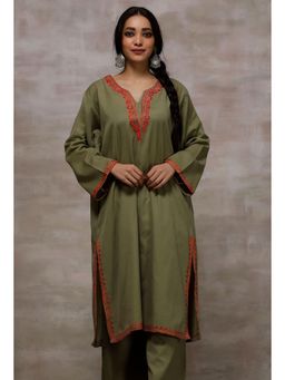 Tjori - Sage Green Pure Woollen Phiran