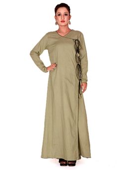 Tjori - Olive Angarkha Kurta