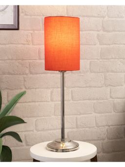 Homesake - Chrome 13" Metal Table Lamp Orange Pipe