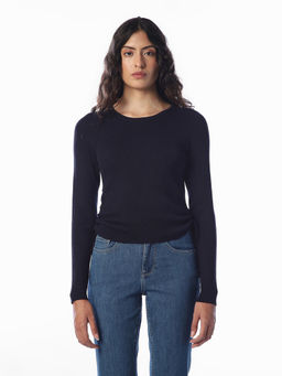 ONLY - Women Blue Solid/Plain Polyester Blend Sweater