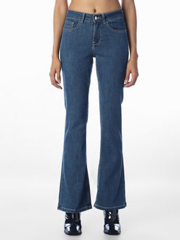 ONLY - Women Blue Solid/Plain Cotton Blend Jeans