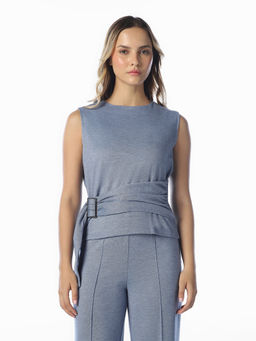 ONLY - Women Blue Solid/Plain Polyester Blend Top