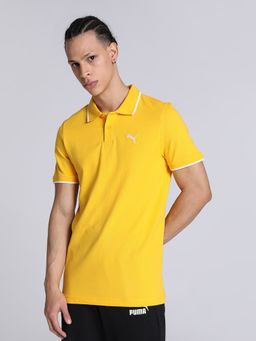 Puma - Collar Tipping Mens Yellow T-shirt