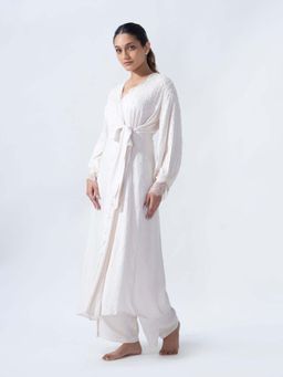 Sleeplove - Women White Modal Embellished Dress