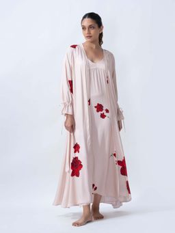 Sleeplove - Women Pink Modal Floral Wrap Dress