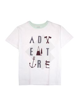 My Milestones - White Boys Graphic Round Neck T-Shirt Pure Cotton